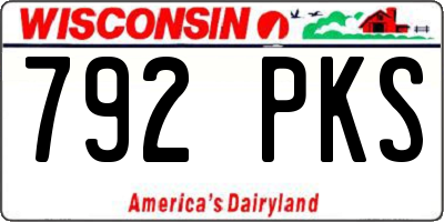 WI license plate 792PKS