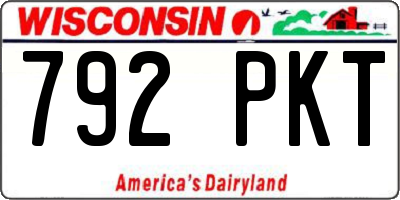 WI license plate 792PKT