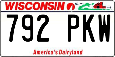 WI license plate 792PKW