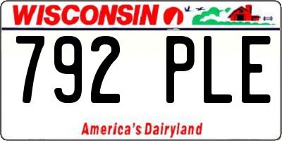 WI license plate 792PLE