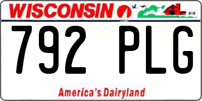 WI license plate 792PLG