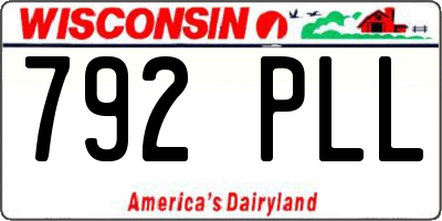 WI license plate 792PLL