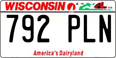 WI license plate 792PLN