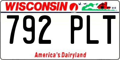 WI license plate 792PLT