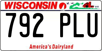 WI license plate 792PLU