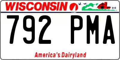 WI license plate 792PMA