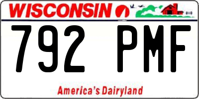 WI license plate 792PMF