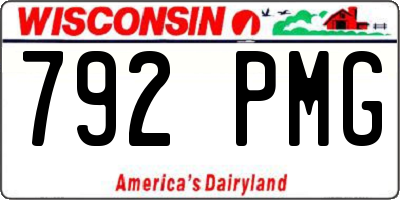 WI license plate 792PMG