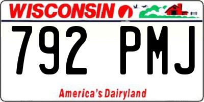 WI license plate 792PMJ