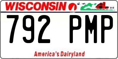 WI license plate 792PMP