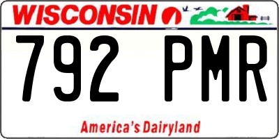 WI license plate 792PMR