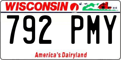 WI license plate 792PMY