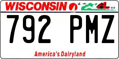 WI license plate 792PMZ