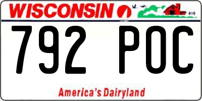WI license plate 792POC