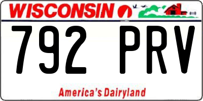 WI license plate 792PRV