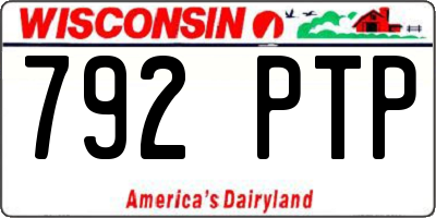 WI license plate 792PTP