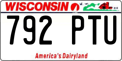 WI license plate 792PTU
