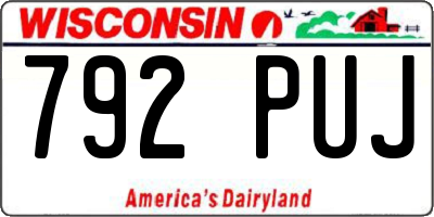 WI license plate 792PUJ
