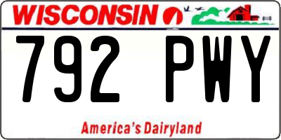 WI license plate 792PWY