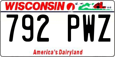 WI license plate 792PWZ