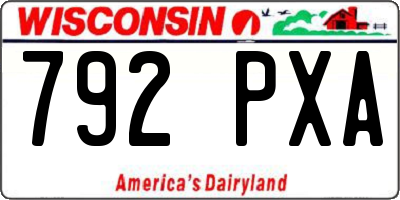 WI license plate 792PXA