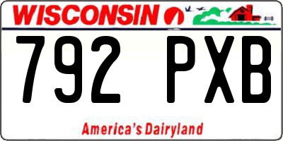 WI license plate 792PXB
