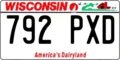 WI license plate 792PXD