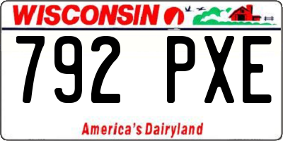 WI license plate 792PXE