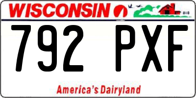 WI license plate 792PXF