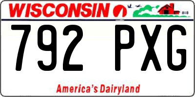 WI license plate 792PXG