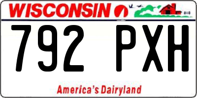WI license plate 792PXH