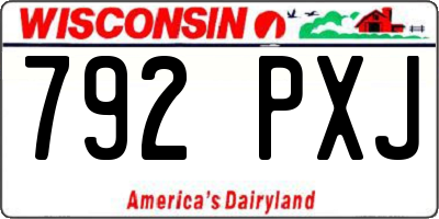 WI license plate 792PXJ