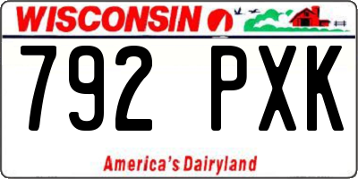 WI license plate 792PXK