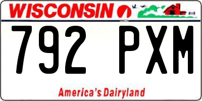 WI license plate 792PXM