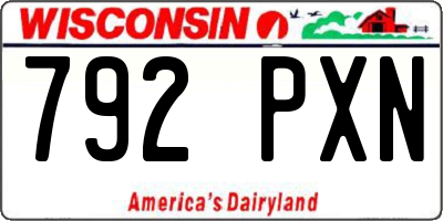 WI license plate 792PXN