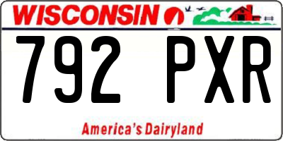 WI license plate 792PXR