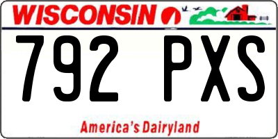 WI license plate 792PXS