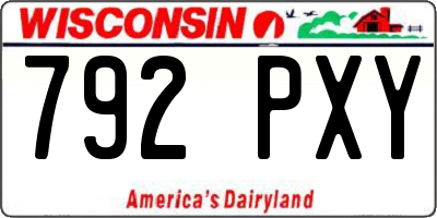WI license plate 792PXY