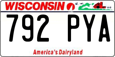 WI license plate 792PYA