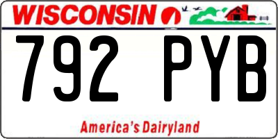 WI license plate 792PYB