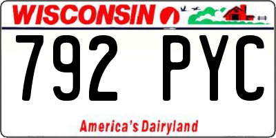 WI license plate 792PYC
