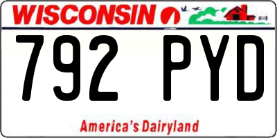 WI license plate 792PYD