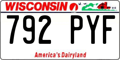 WI license plate 792PYF