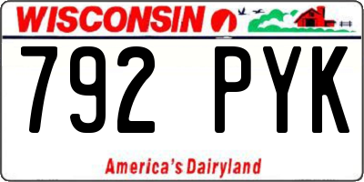 WI license plate 792PYK