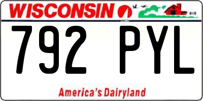 WI license plate 792PYL