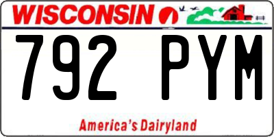 WI license plate 792PYM