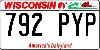 WI license plate 792PYP