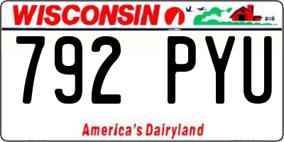 WI license plate 792PYU