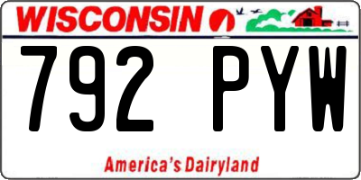 WI license plate 792PYW