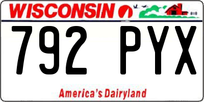 WI license plate 792PYX